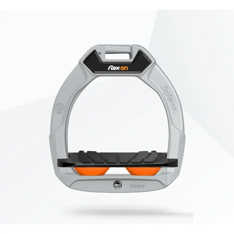 Sicherheitssteigbügel Reiten Neigung Grip Aluminium/Schwarz/Orange Kinder Flex-On Safe-On
