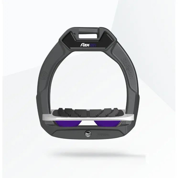 Sicherheitssportsteigbügel geneigt Grip Anthrazit/Grau/Violett Kinder Flex-On Safe-On