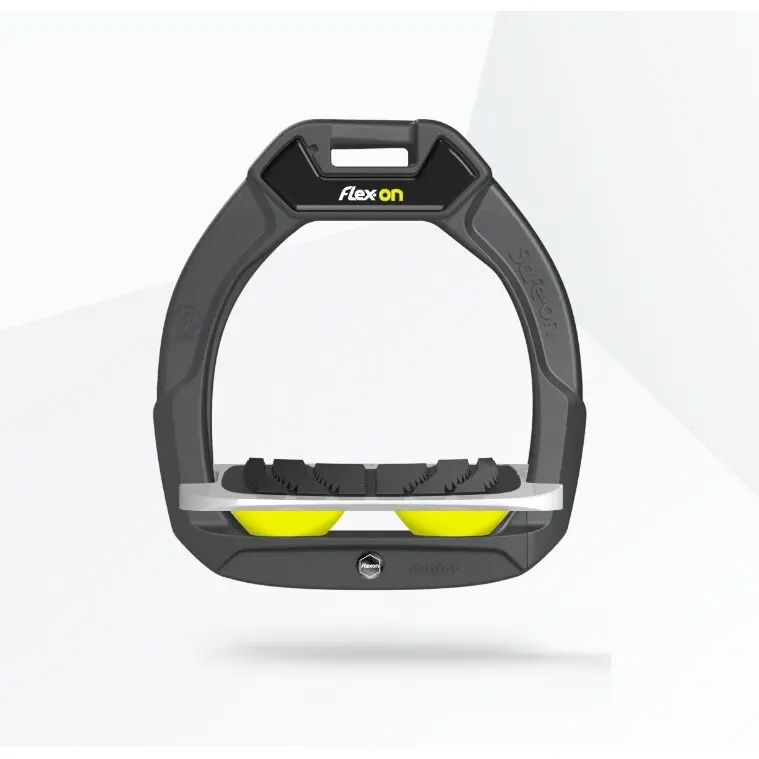 Reitlehn mit Sicherheitsmechanismus, schräg, Grip Anthrazit/Grau/Gelb für Kinder Flex-On Safe-On