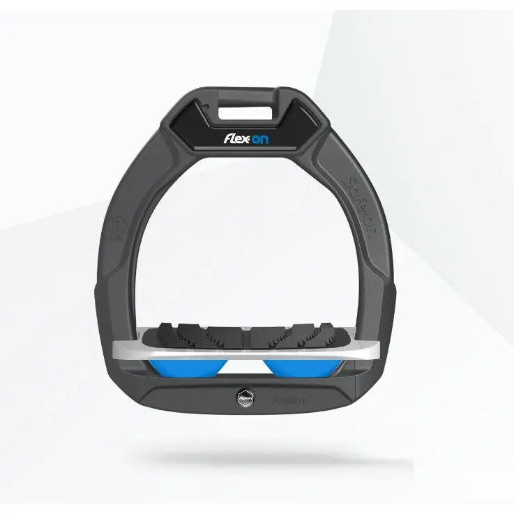 Sicherheitsreitsteigbügel Neigung Grip Anthrazit/Grau/Blau Kind Flex-On Safe-On