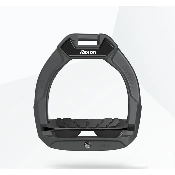 Sicherheitsreitsteigbügel Neigender Grip Anthrazit/Schwarz/Schwarz Kind Flex-On Safe-On