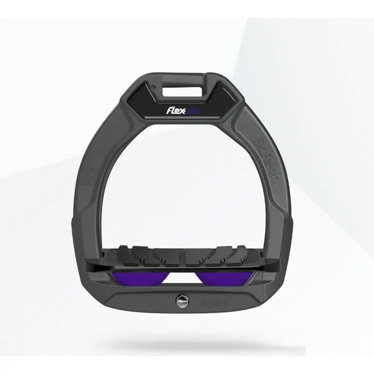Sicherheitssteigbügel Reiten Neigung Grip Anthrazit/Schwarz/Violett Kinder Flex-On Safe-On