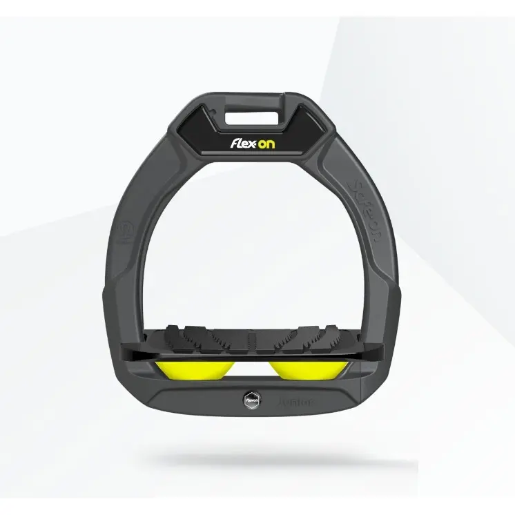 Sicherheitsreitsteigbügel Neigung Grip Anthrazit/Schwarz/Yellow Kind Flex-On Safe-On