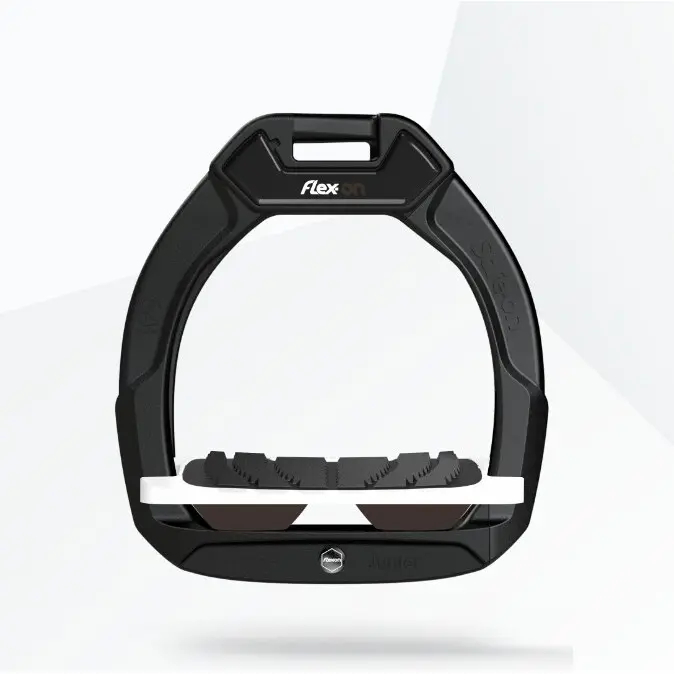 Étriers de sécurité d’équitation Incliné Grip Noir/Blanc/Marron enfant Flex-On Safe-On