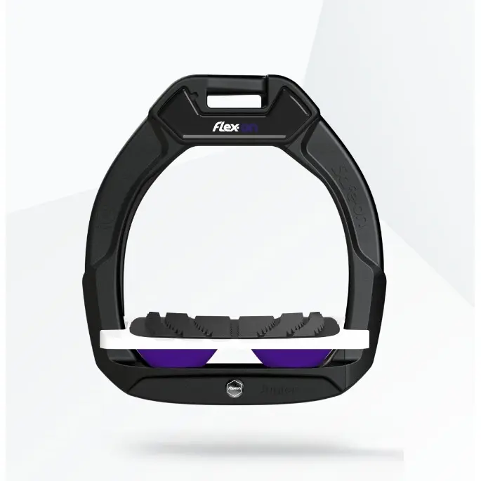 Sicherheitssteigbügel Reiten Neigung Grip Schwarz/Weiß/Violett Kinder Flex-On Safe-On