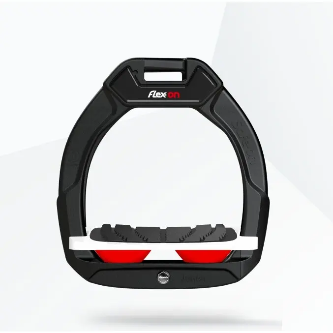 Sicherheitssteigbügel Reiten Neigung Grip Schwarz/Weiß/Rot Kinder Flex-On Safe-On