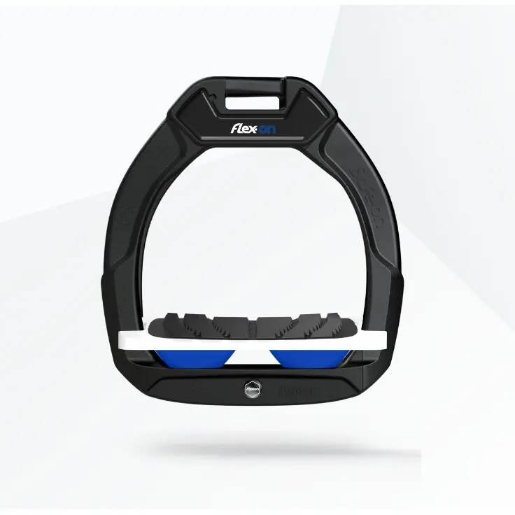 Étriers de sécurité d’équitation Incliné Grip Noir/Blanc/Bleu enfant Flex-On Safe-On