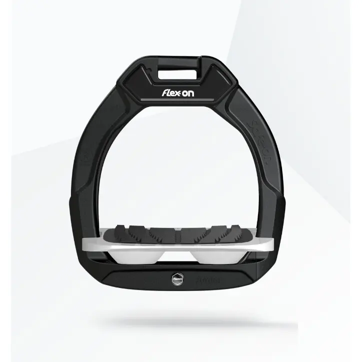 Étriers de sécurité d’équitation Incliné Grip Noir/Gris/Blanc enfant Flex-On Safe-On