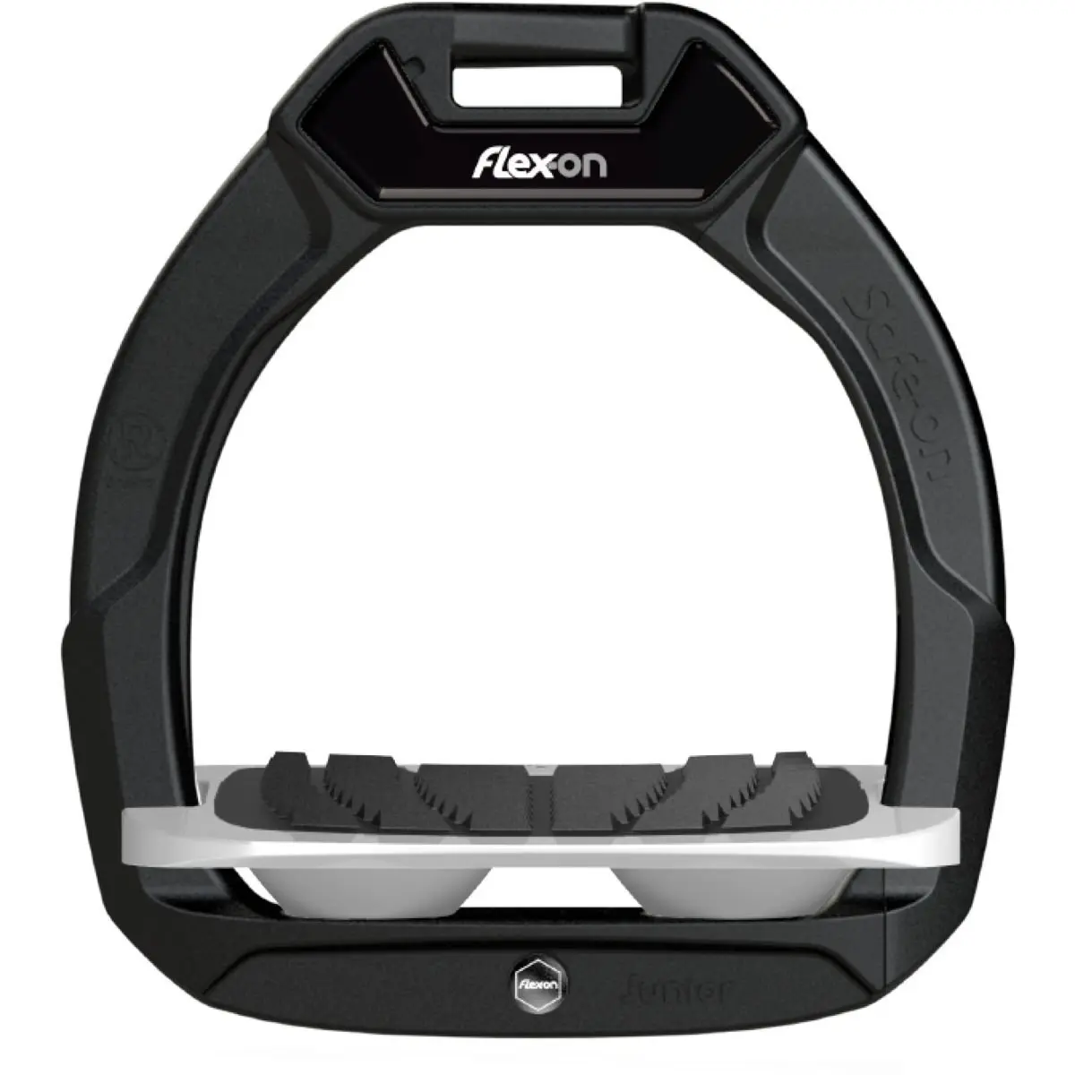 Sicherheitssteigbügel Reiten Schräg Grip Schwarz/Grau/Grau Kinder Flex-On Safe-On