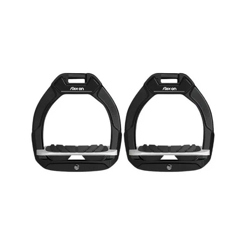 Étriers de sécurité d’équitation Incliné Grip Noir/Gris/Noir enfant Flex-On Safe-On