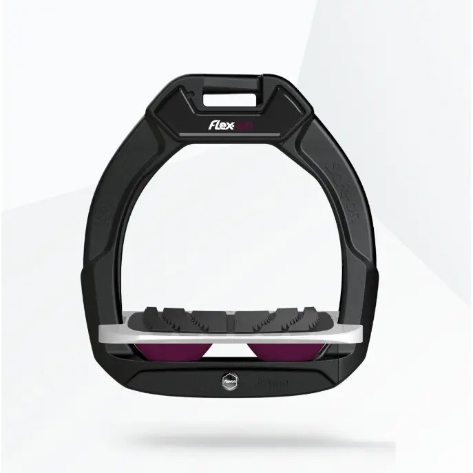 Sicherheitssteigbügel Reiten Neigung Grip Schwarz/Grau/Lila Kinder Flex-On Safe-On