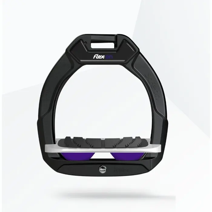 Étriers de sécurité d’équitation Incliné Grip Noir/Gris/Violet enfant Flex-On Safe-On