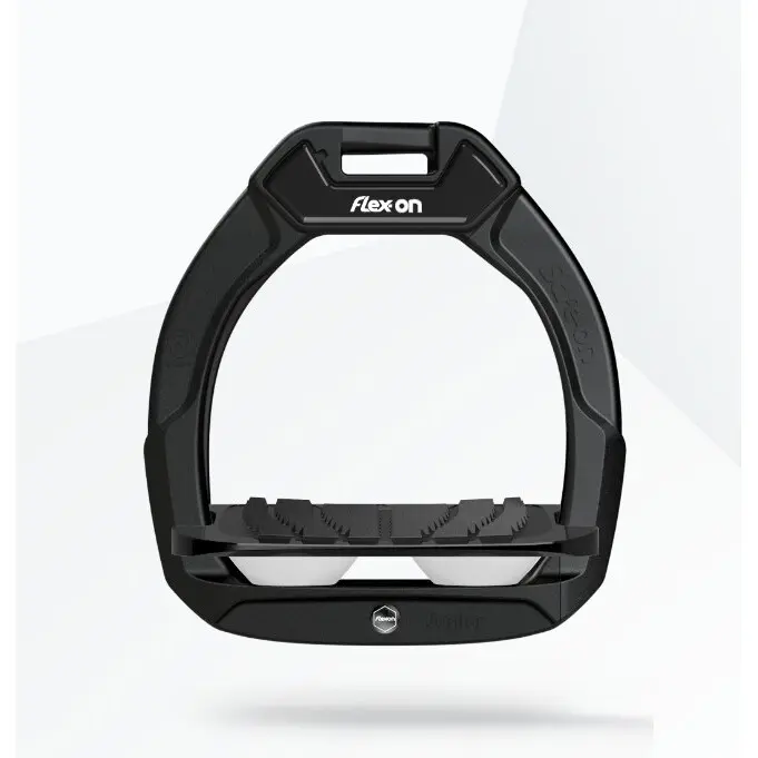 Comparer les prix de Étriers de sécurité d’équitation Incliné Grip Noir/Noir/Blanc enfant Flex-On Safe-On