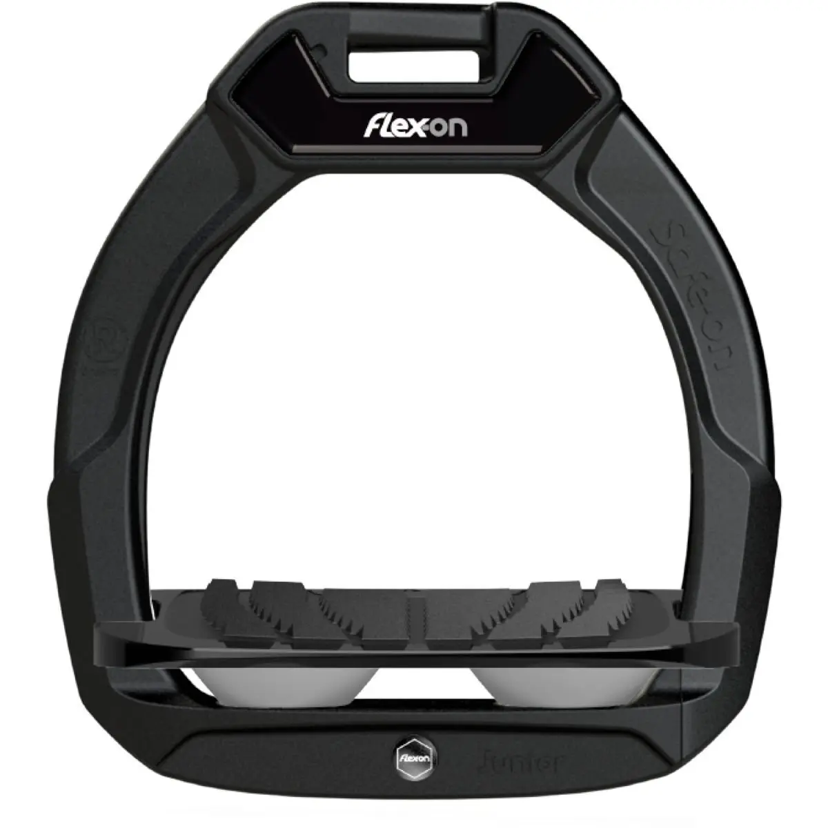 Étriers de sécurité d’équitation Incliné Grip Noir/Noir/Gris enfant Flex-On Safe-On