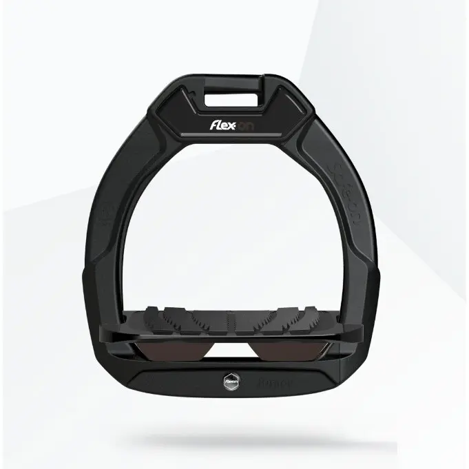 Meilleurs prix pour Étriers de sécurité d’équitation Incliné Grip Noir/Noir/Marron enfant Flex-On Safe-On