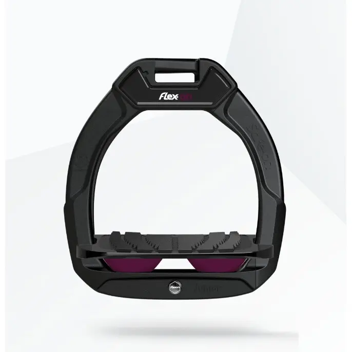 Étriers de sécurité d’équitation Incliné Grip Noir/Noir/Prune enfant Flex-On Safe-On