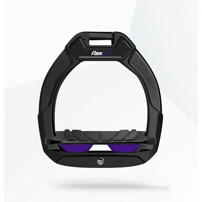 Étriers de sécurité d’équitation Incliné Grip Noir/Noir/Violet enfant Flex-On Safe-On