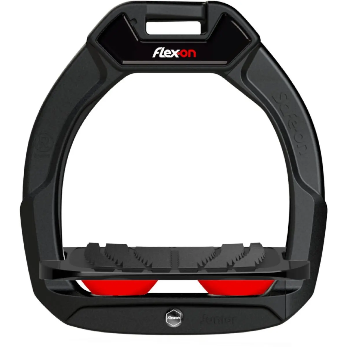 Étriers de sécurité d’équitation Incliné Grip Noir/Noir/Rouge enfant Flex-On Safe-On