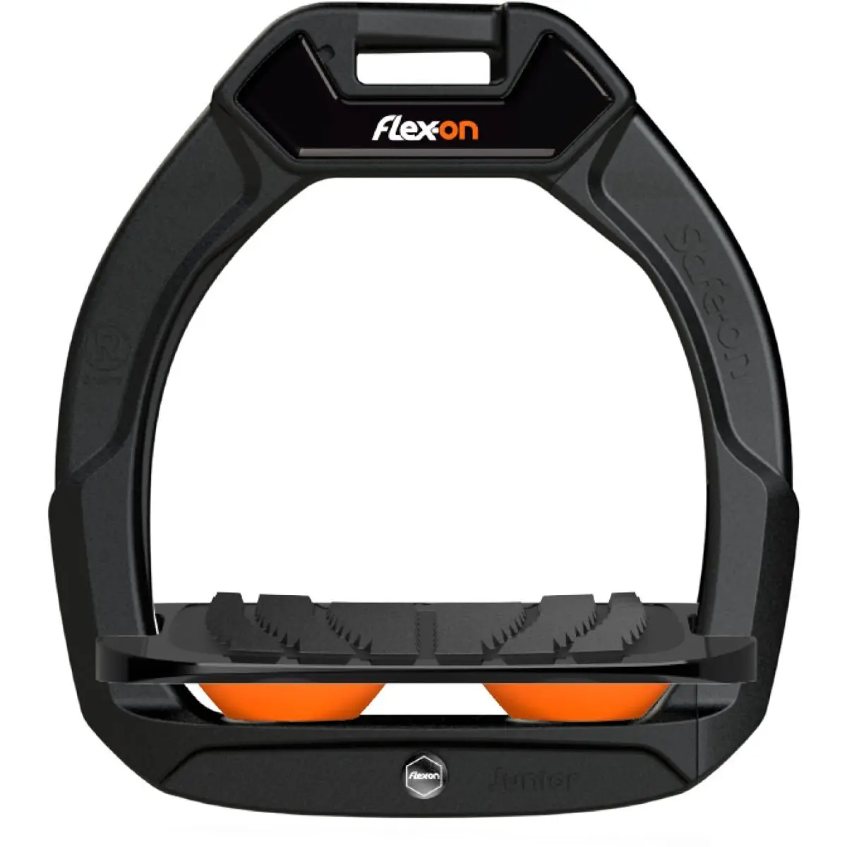 Étriers de sécurité d’équitation Incliné Grip Noir/Noir/Orange enfant Flex-On Safe-On