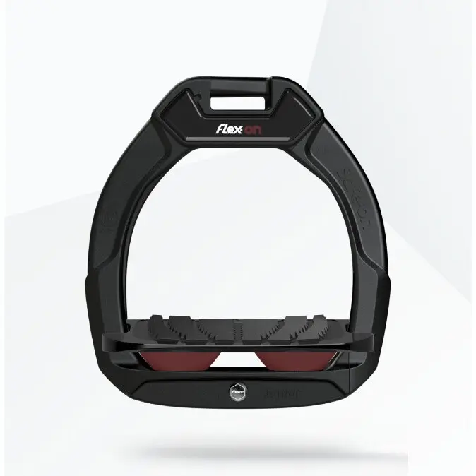 Étriers de sécurité d’équitation Incliné Grip Noir/Noir/Bordeaux enfant Flex-On Safe-On