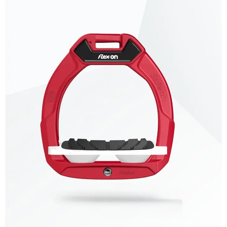 Étriers de sécurité d’équitation Incliné Grip Rouge/Blanc/Blanc enfant Flex-On Safe-On
