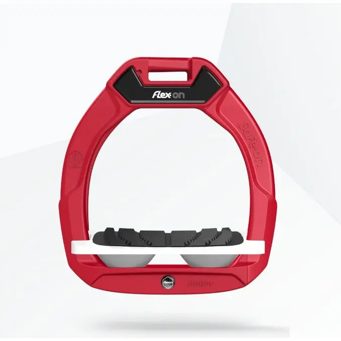 Étriers de sécurité d’équitation Incliné Grip Rouge/Blanc/Gris enfant Flex-On Safe-On