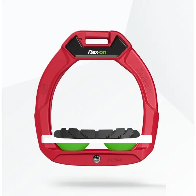 Sicherheitssteigbügel Reiten Neigung Grip Rot/Weiß/Grün Kinder Flex-On Safe-On