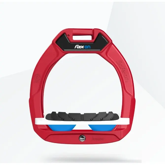 Étriers de sécurité d’équitation Incliné Grip Rouge/Blanc/Bleu enfant Flex-On Safe-On