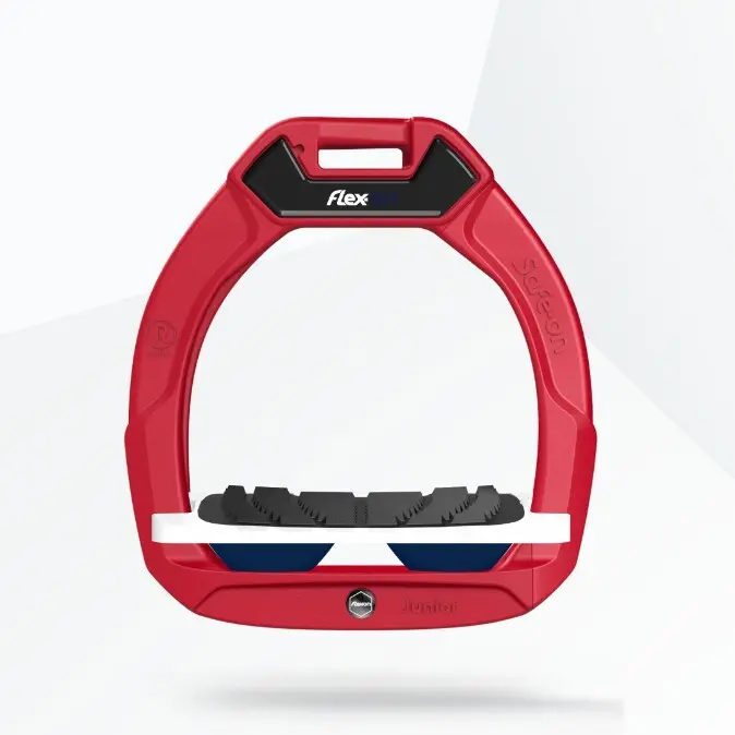 Schräg-Griff Sicherheitssteigbügel Rot/Weiß/Marine für Kinder Flex-On Safe-On