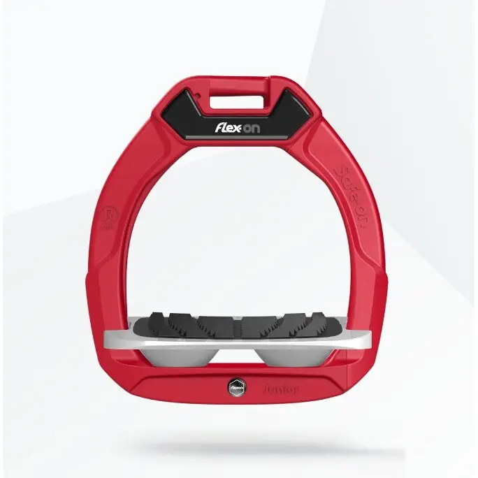 Sicherheitssteigbügel Reiten Schräg Grip Rot/Grau/Grau Kinder Flex-On Safe-On
