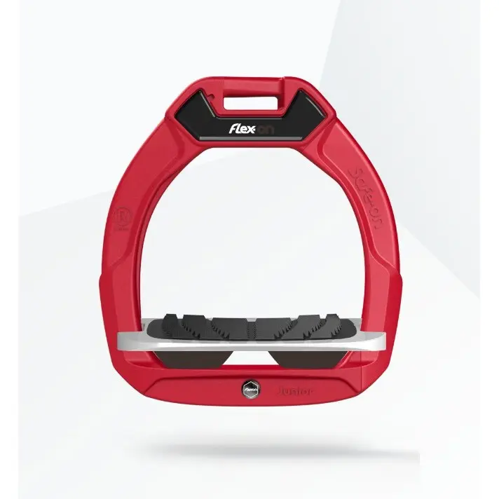 Sicherheitssteigbügel Reiten Schräg Grip Rot/Grau/Braun Kinder Flex-On Safe-On