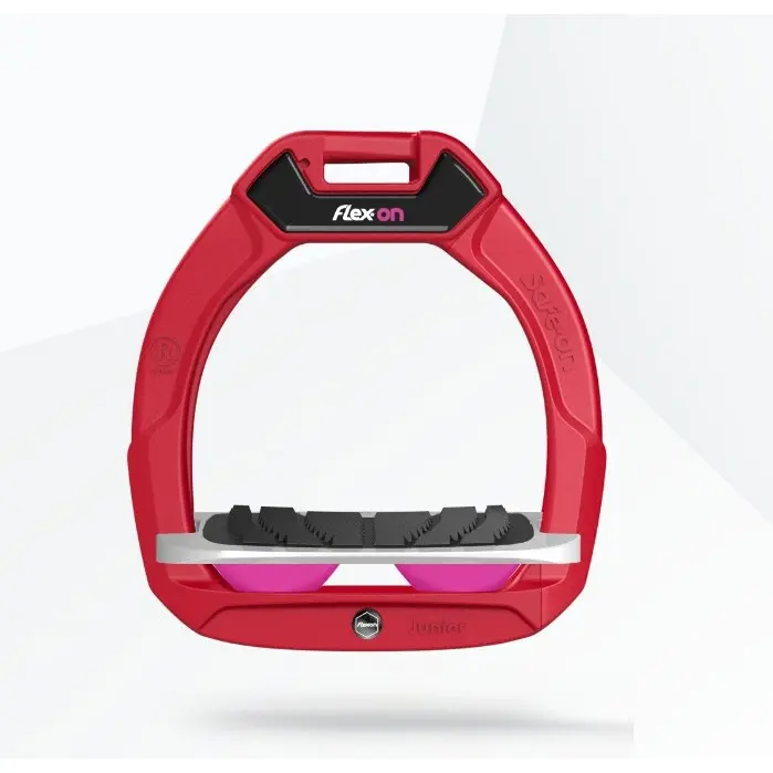 Sicherheitsreitersteigbügel Neigung Grip Rot/Grau/Rosa Kinder Flex-On Safe-On