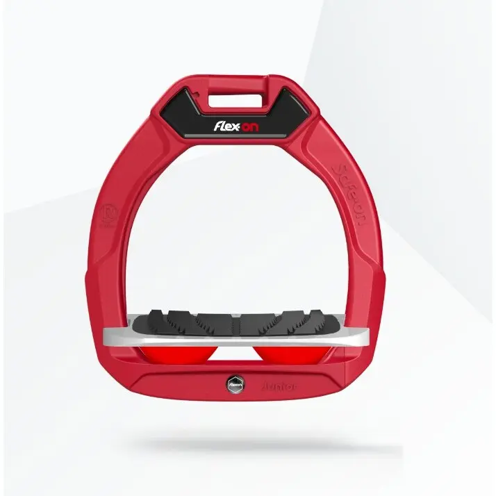Sicherheitssteigbügel Reiter Incliné Grip Rot/Grau/Rot Kind Flex-On Safe-On