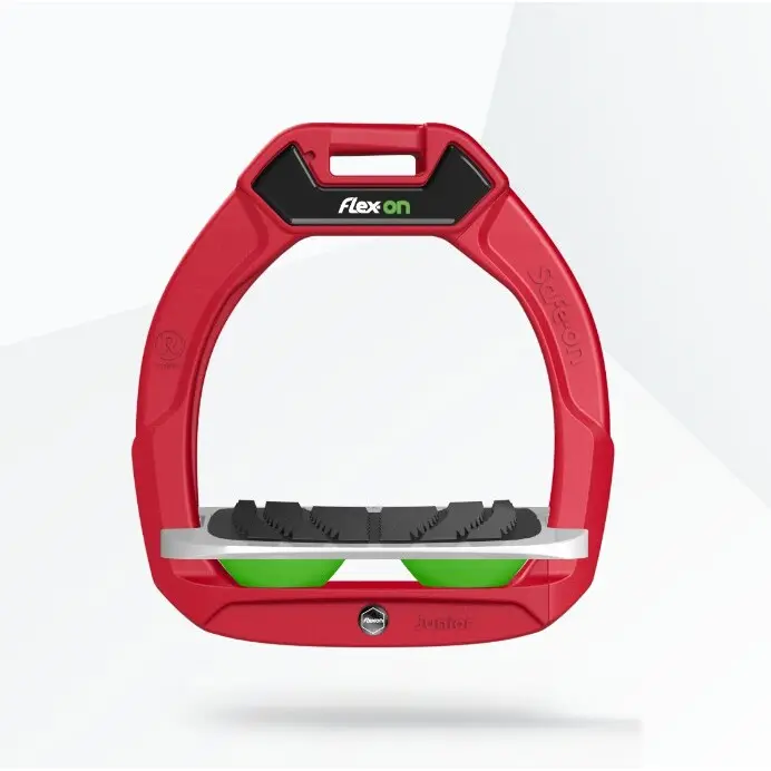Sicherheitssteigbügel Reitwinkel Grip Rot/Grau/Grün Kinder Flex-On Safe-On