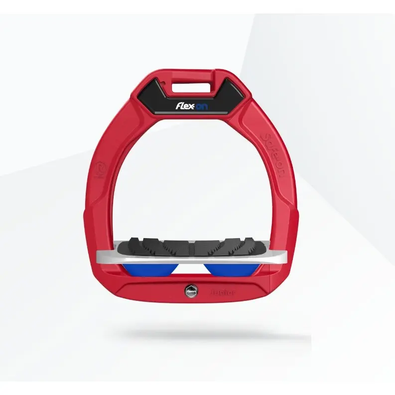 Étriers de sécurité d’équitation Incliné Grip Rouge/Gris/Bleu enfant Flex-On Safe-On