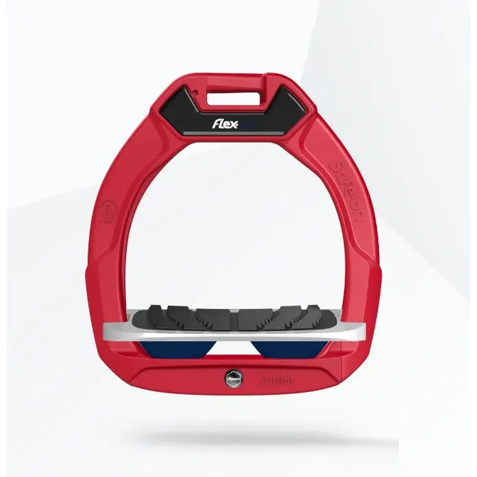 Sicherheitsreitsteigbügel Gelehnt Grip Rot/Grau/Marine Kind Flex-On Safe-On