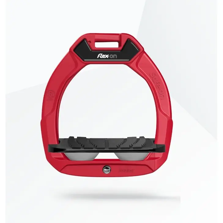 Sicherheitssteigbügel Pferdereiten Neigung Grip Rot/Schwarz/Grau Kinder Flex-On Safe-On