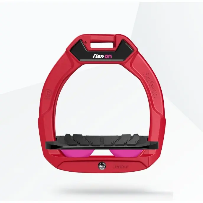 Sicherheitssteigbügel Reiten Neigung Grip Rot/Schwarz/Rosa Kinder Flex-On Safe-On