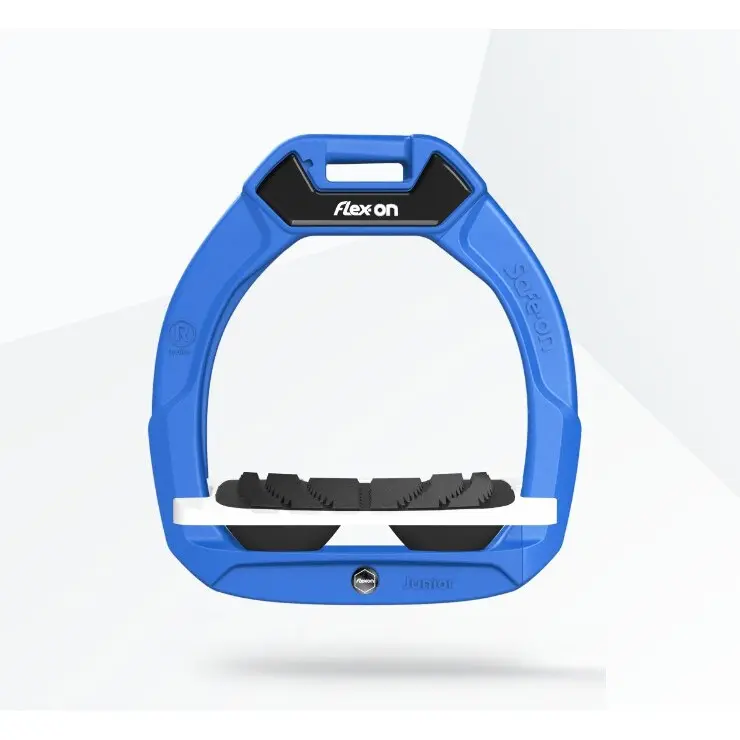 Sicherheitssteigbügel Reiten Neigung Grip Blau/Weiß/Schwarz Kinder Flex-On Safe-On