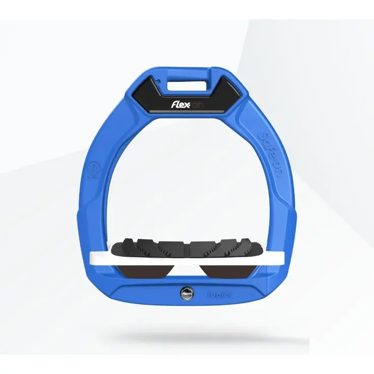 Meilleurs prix pour Étriers de sécurité d’équitation Incliné Grip Bleu/Blanc/Marron enfant Flex-On Safe-On