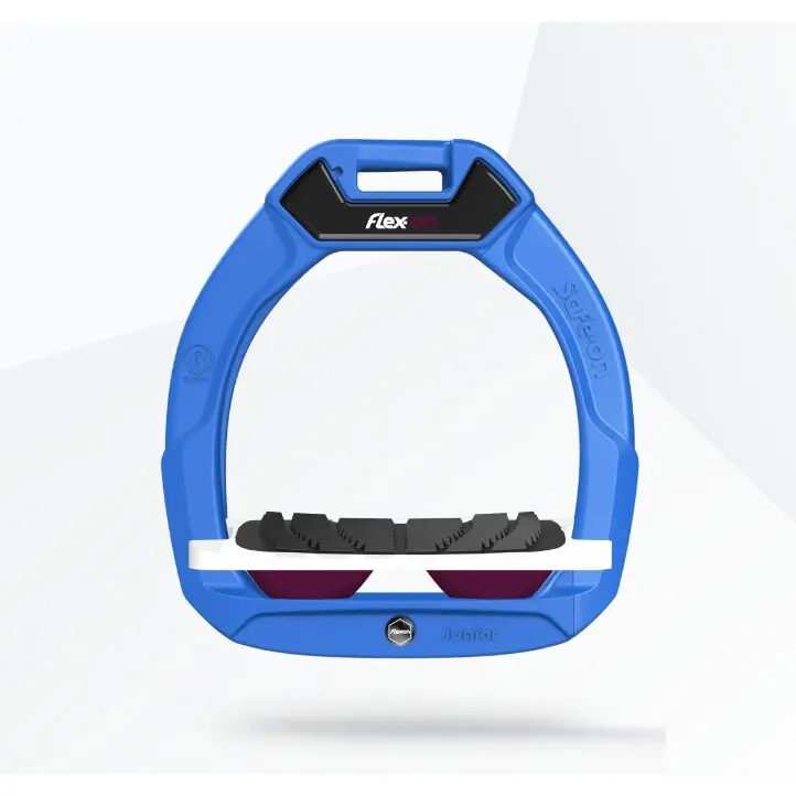 Sicherheitssteigbügel Reiten Neigungsgriff Blau/Weiß/Pflaume Kinder Flex-On Safe-On