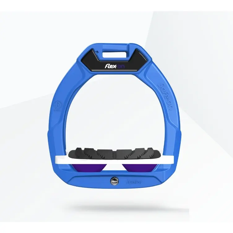Sicherheitssteigbügel Reiterhaltung Mit Neigung Grip Blau/Weiß/Violett Kinder Flex-On Safe-On
