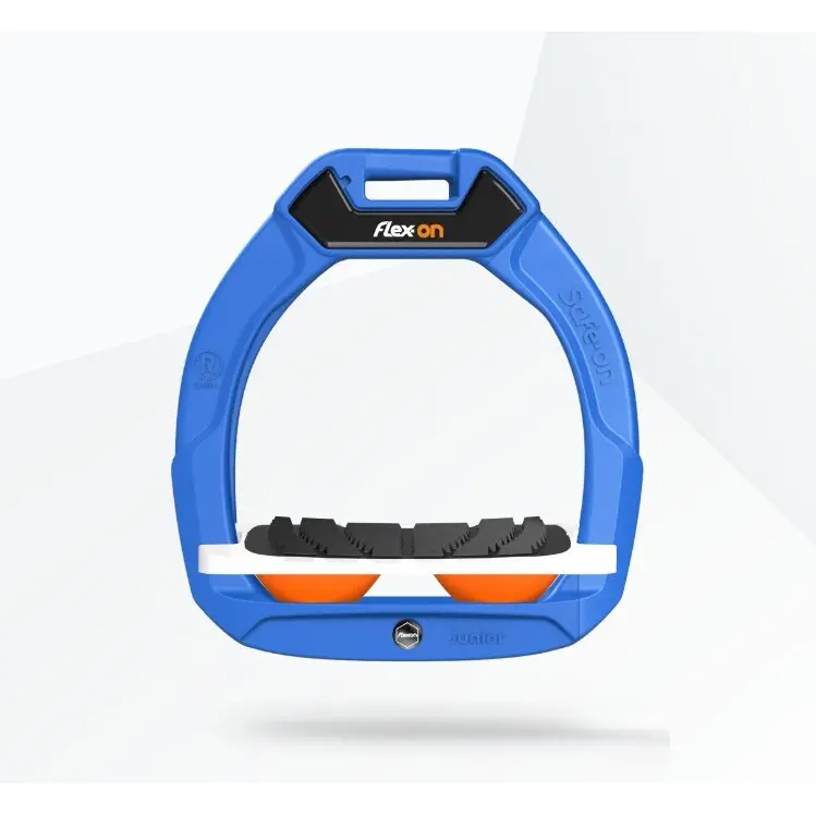 Meilleurs prix pour Étriers de sécurité d’équitation Incliné Grip Bleu/Blanc/Orange enfant Flex-On Safe-On