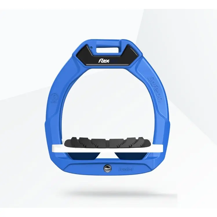 Sicherheitsreitersteigbügel Neigung Grip Blau/Weiß/Marine für Kinder Flex-On Safe-On