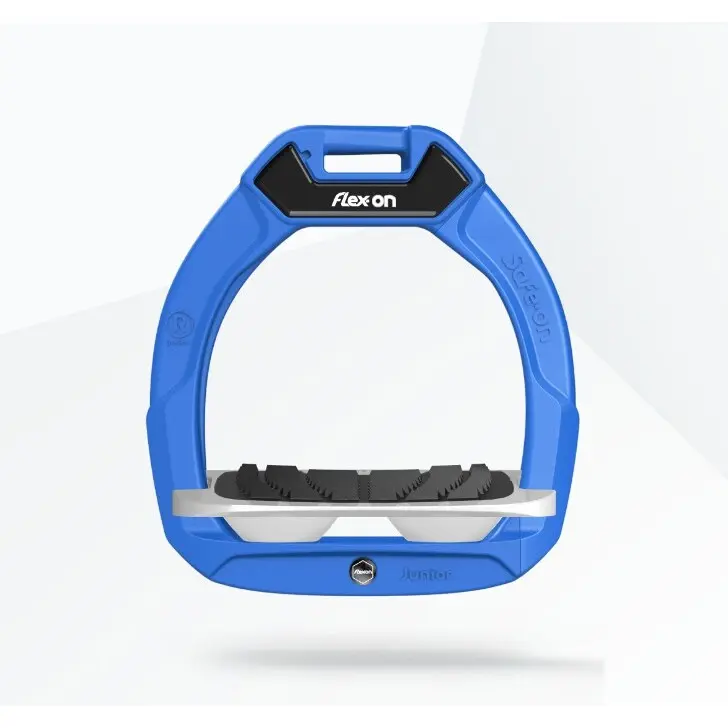 Sicherheitssteigbügel Reiten Neigung Grip Blau/Grau/Weiß Kind Flex-On Safe-On