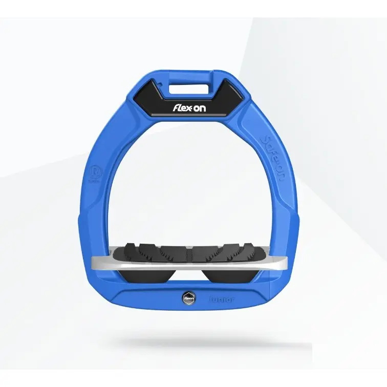 Sicherheitssteigbügel Reiten Neiged Grip Blau/Grau/Schwarz Kinder Flex-On Safe-On