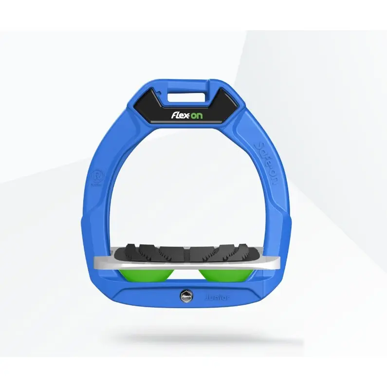 Meilleurs prix pour Étriers de sécurité d’équitation Incliné Grip Bleu/Gris/Vert enfant Flex-On Safe-On
