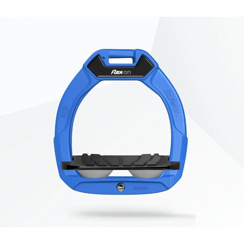 Sicherheitssteigbügel Reiten Schräg Grip Blau/Schwarz/Grau Kinder Flex-On Safe-On
