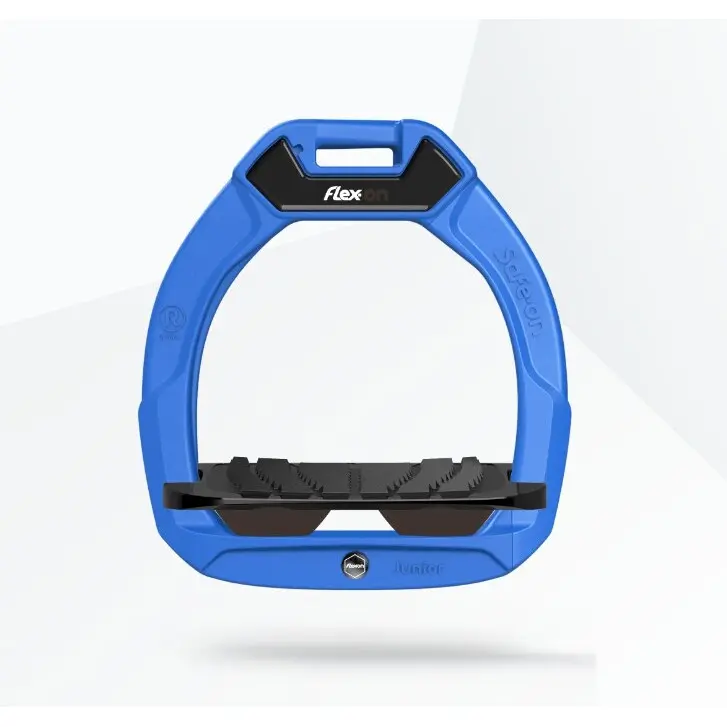 Sicherheitssteigbügel Reiten Geneigt Grip Blau/Schwarz/Braun Kinder Flex-On Safe-On