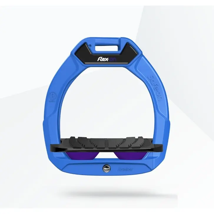 Sicherheitssteigbügel Reiten geneigt Grip Blau/Schwarz/Violett Kinder Flex-On Safe-On
